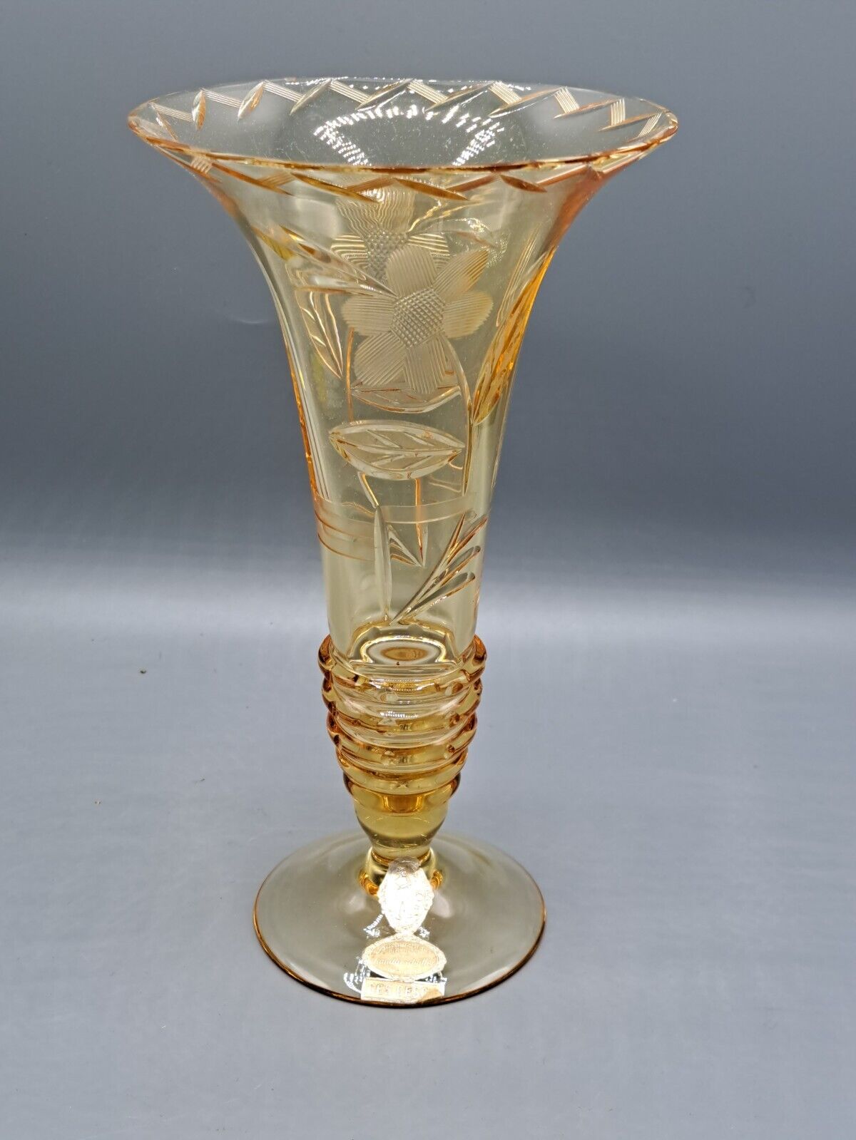 Glaswase, Bleikristall rein, Handgeschliffen, nicht vergepresst, Antiquität